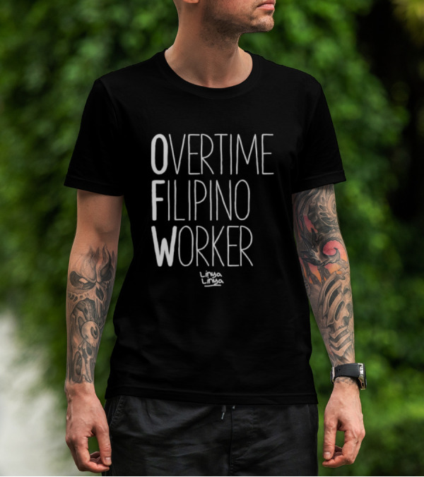 Overtime Filipino Worker Linya Linya T-Shirt