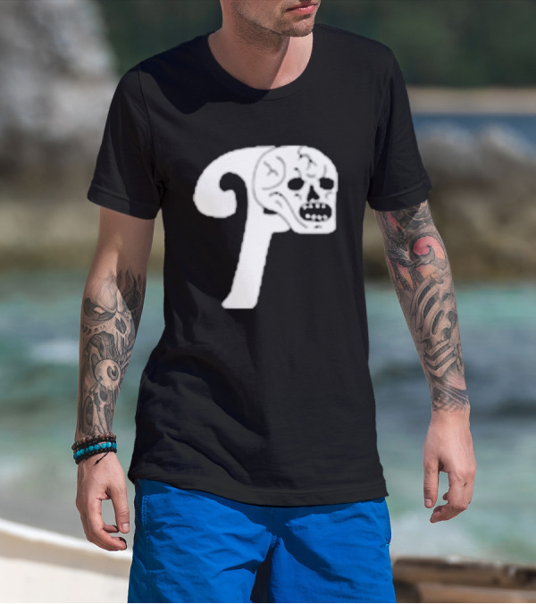 Philadelphia The Fighting Piss Missiles Skull T-Shirt