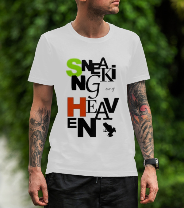 Sneaking Out Of Heaven Frog In Neon And Orange Letters T-Shirt