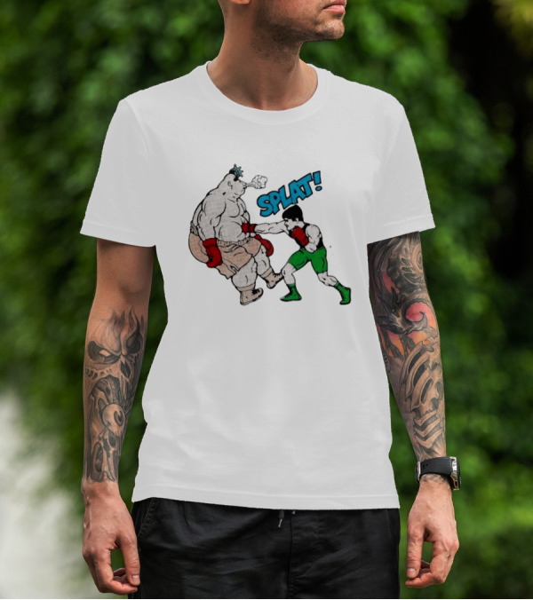 Punch-Out Splat 1989 Nintendo Of America Inc Boxing Match With Little Mac And Opponent T-Shirt