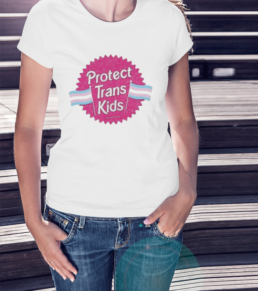 Protect Trans Kids Megamikoart Transgender Flag Pride T-Shirt