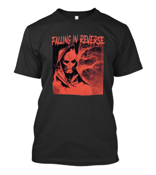 Falling In Reverse Skeleton Reaper Red Tree Background T-Shirt