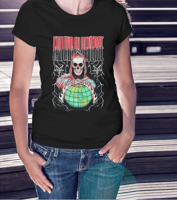 Falling In Reverse Skull Hood Globe T-Shirt