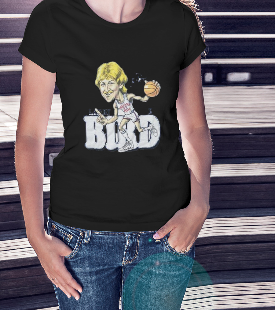 Larry Bird Indiana State Basketball Caricature Signature T-Shirt
