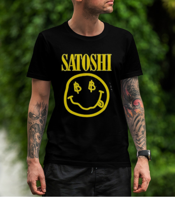 Satoshi Bitcoin Smiley Face With Dollar Signs T-Shirt