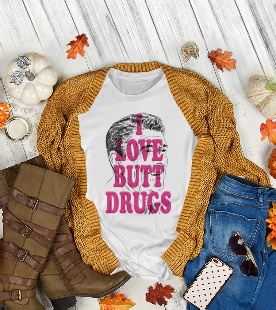 I Love Butt Drugs Retro Elvis T-Shirt