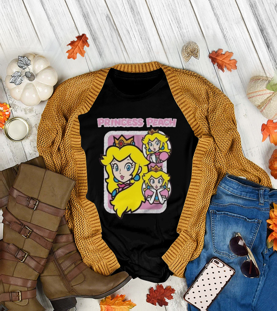 Princess Peach Glitter Super Mario T-Shirt