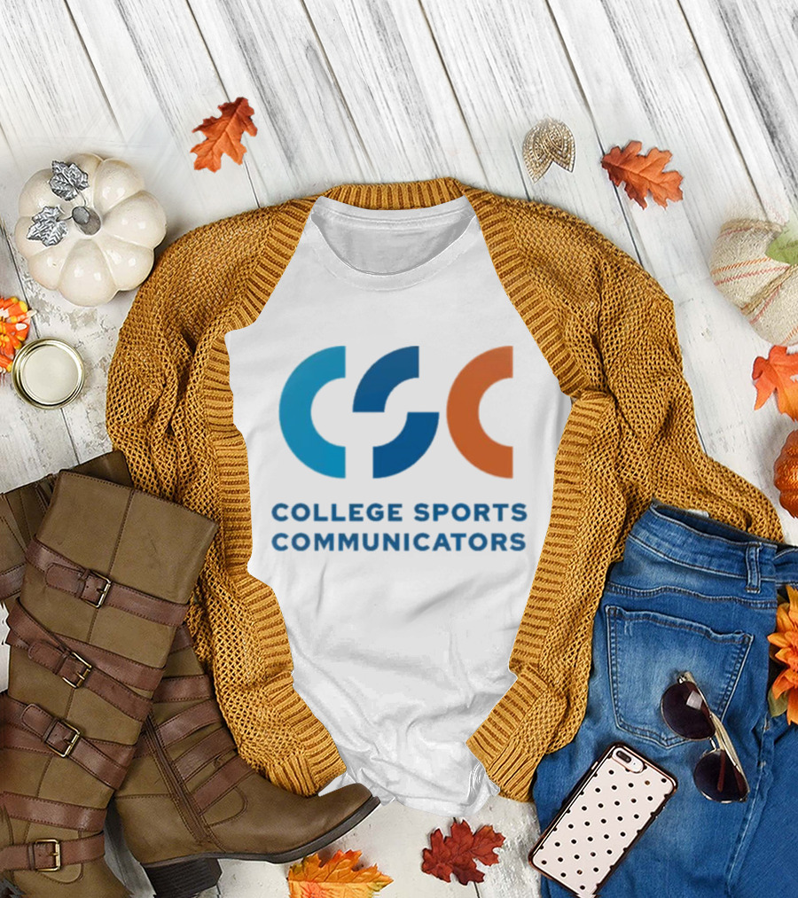 CSC College Sports Communicators Blue Orange T-Shirt