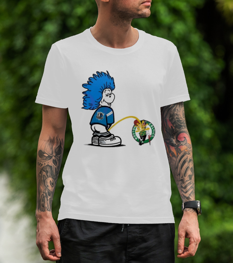 Dr Seuss Thing One Dallas Mavericks Urine On Boston Celtics T-Shirt