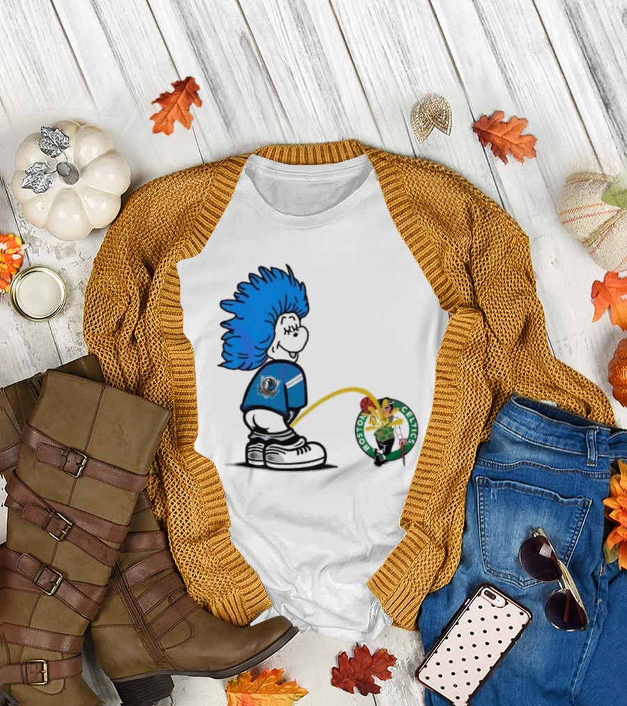 Dr Seuss Thing One Dallas Mavericks Urine on Boston Celtics T-Shirt