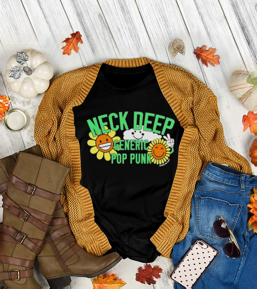 Neck Deep Generic Pop Punk Smile Floral T-Shirt