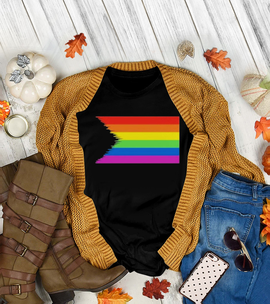 Pride Restored Flag Distorted Rainbow Bands T-Shirt