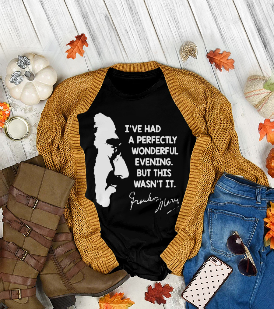 Marx Brothers Groucho Quote Perfectly Wonderful Evening Signature Duck Soup T-Shirt