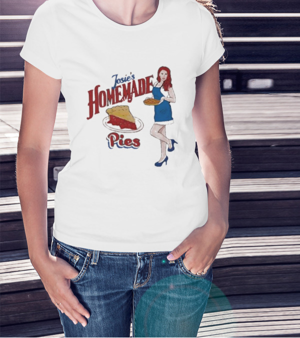 Josie’s Homemade Pies Woman With Cherry Pie And Blue Dress T-Shirt
