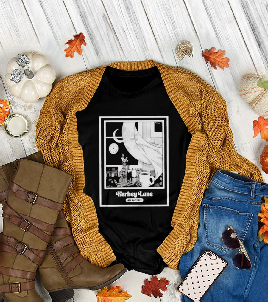 Kerbey Lane All Day Cafe Night Window Scene T-Shirt