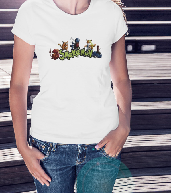 Streetwear 90s Vintage Smokemon Characters Graphics T-Shirt