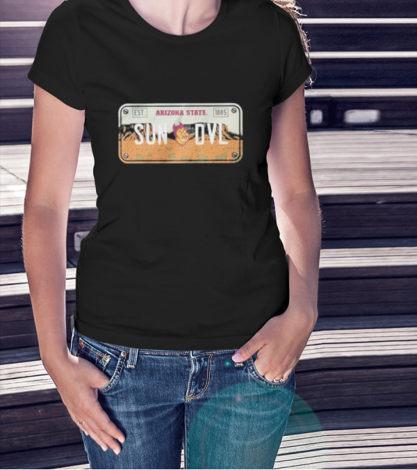 Arizona State Sun Devils Est 1885 License Plate T-Shirt