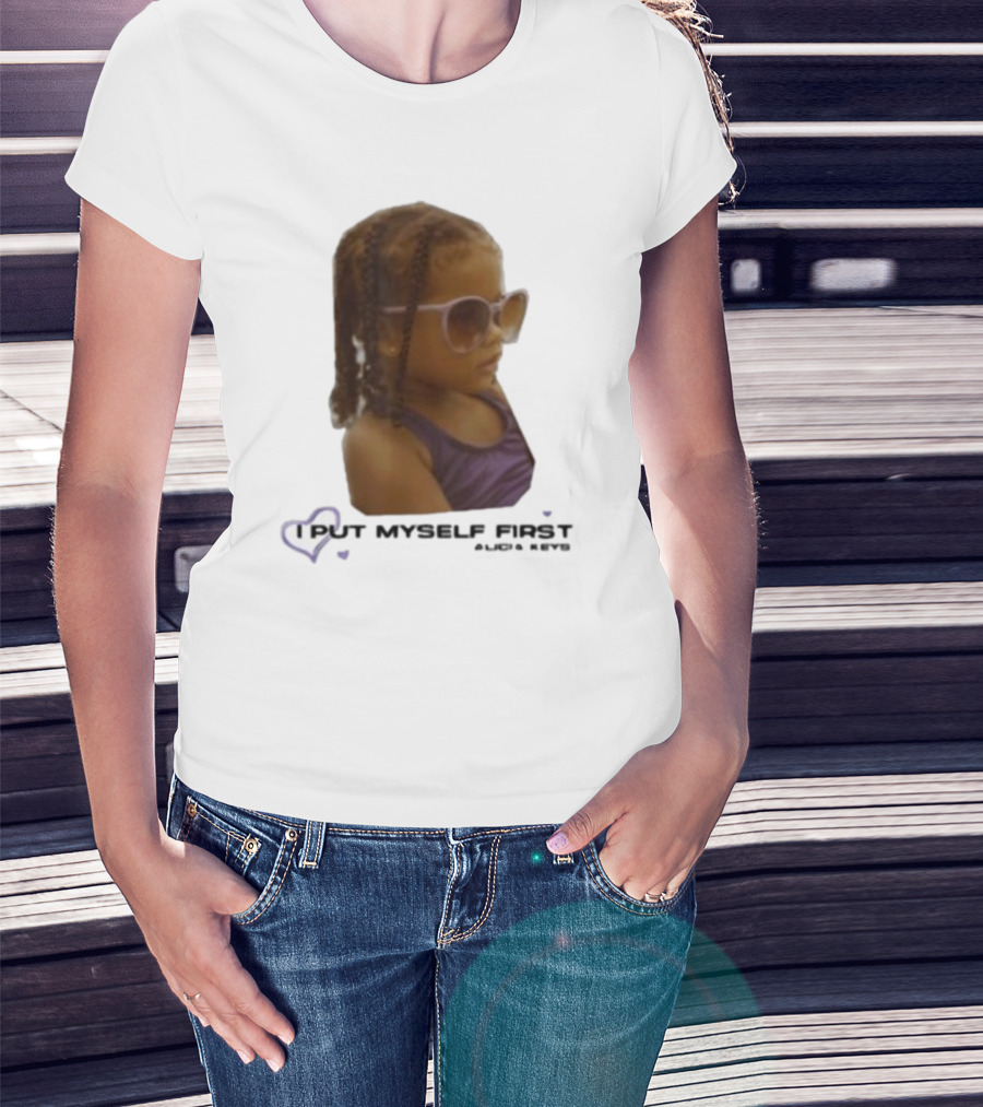 I PUT MYSELF FIRST Keys Affirmations Kid Sunglasses T-Shirt