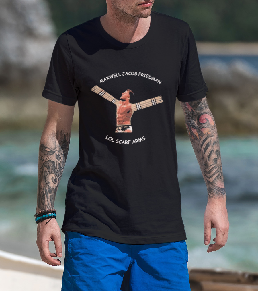 Maxwell Jacob Friedman LOL Scarf Arms Wrestler Pose T-Shirt