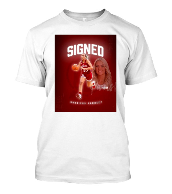 Signed Sydney Parrish Hoosiers Connect Indiana Basketball T-Shirt