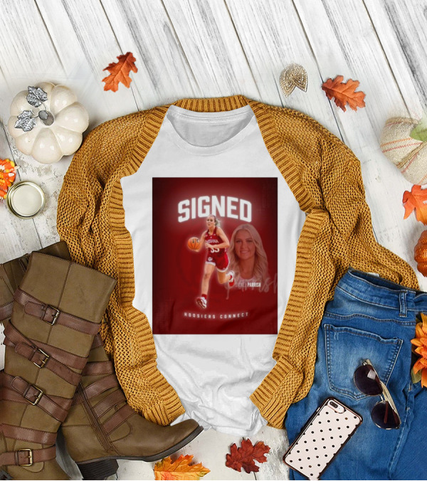 Signed Sydney Parrish Hoosiers Connect Indiana Basketball T-Shirt