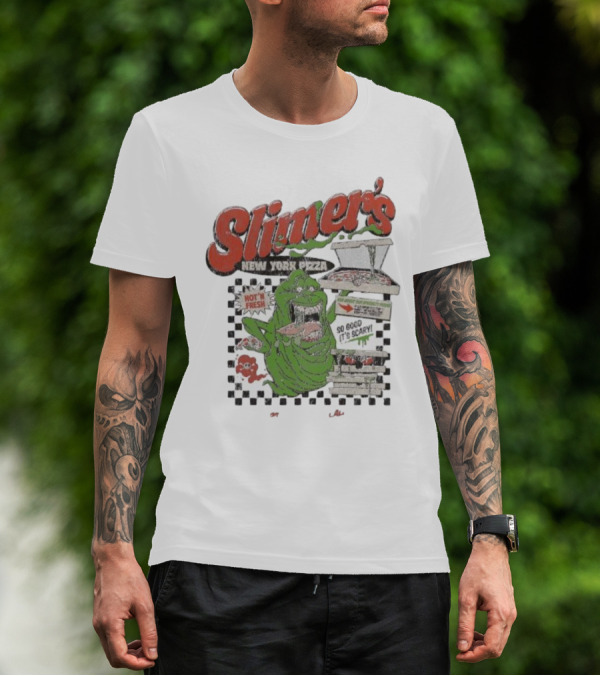 Slimer's New York Pizza Hot Fresh Delivery So Good It's Scary T-Shirt