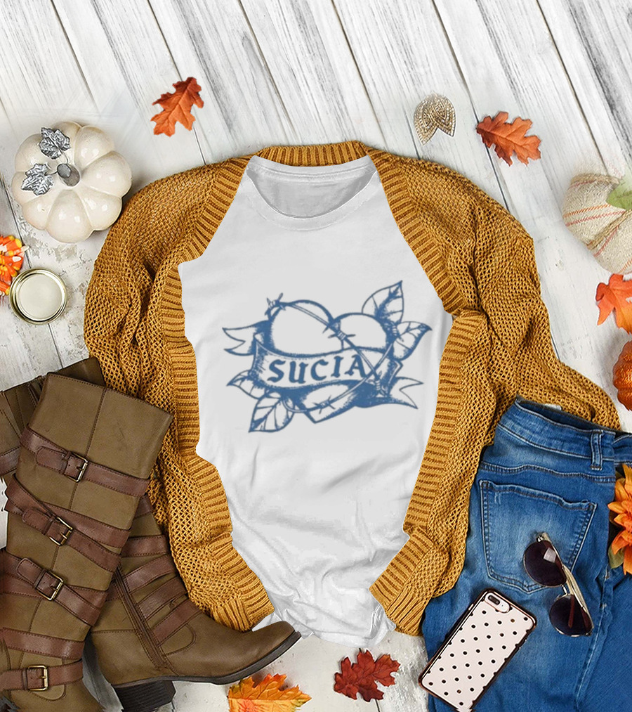 Sucia Heart Banner Tattoo Design Raglan T-Shirt