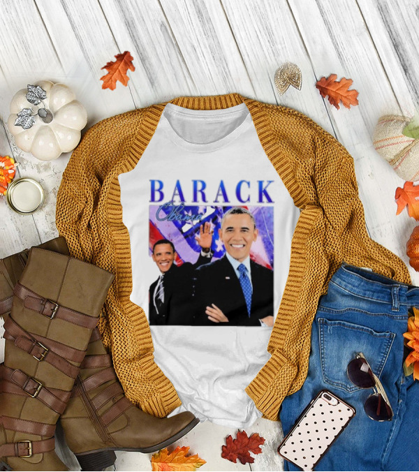BARACK Obama Smiling Pose With Patriotic Background T-Shirt