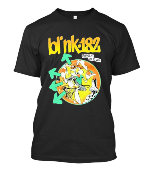 Bl' Nk-182 Orlando FL June 20 2024 Basketball And Space T-Shirt