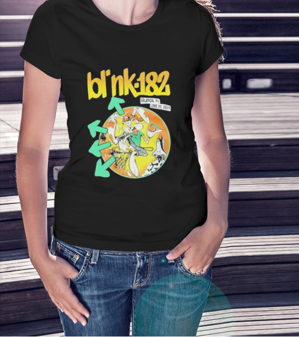 Bl' Nk-182 Orlando FL June 20 2024 Basketball And Space T-Shirt