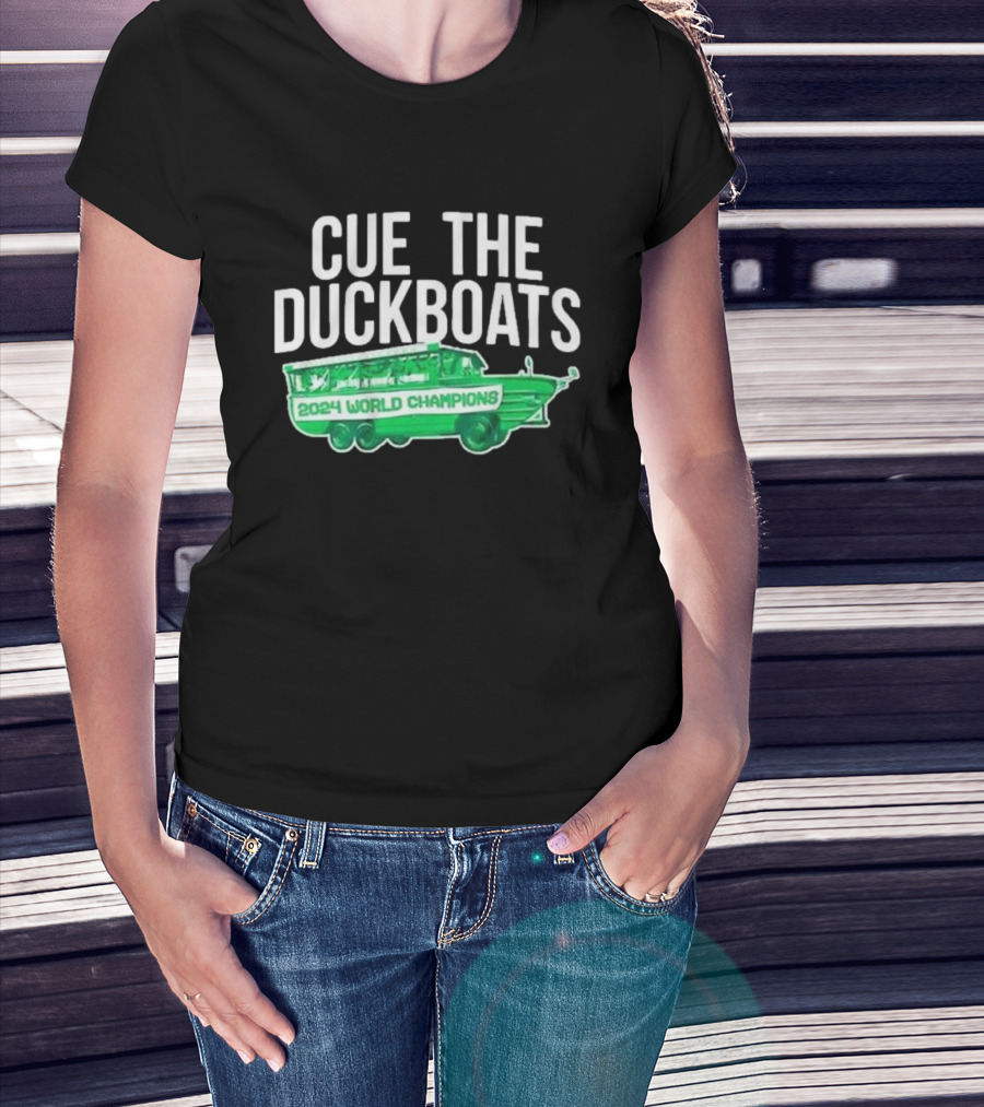 Boston Basketball 2024 World Champions Cue The Duckboats T-Shirt