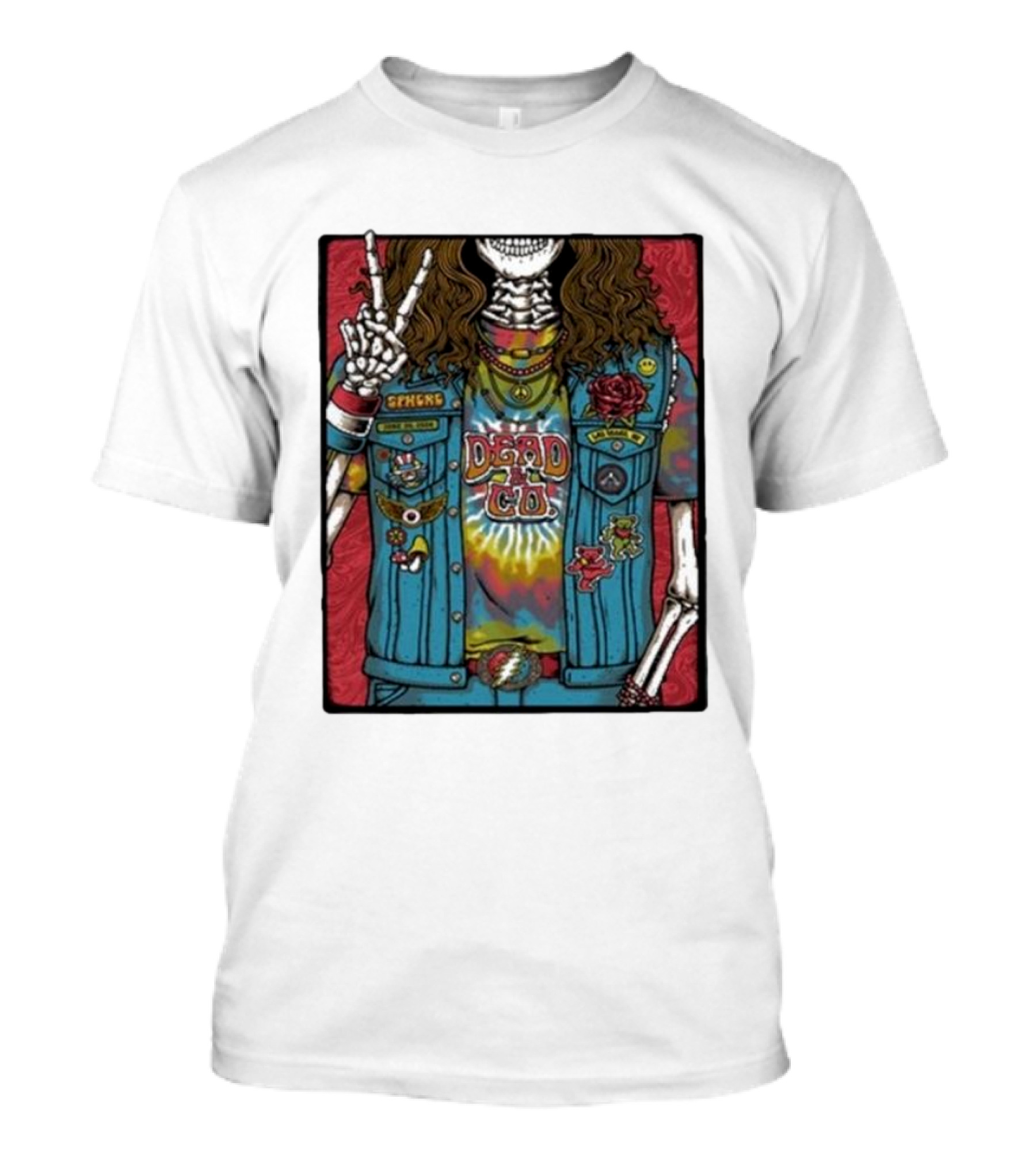 Dead And Co Las Vegas June 20 2024 Tie-Dye Skeleton Peacemakers T-Shirt