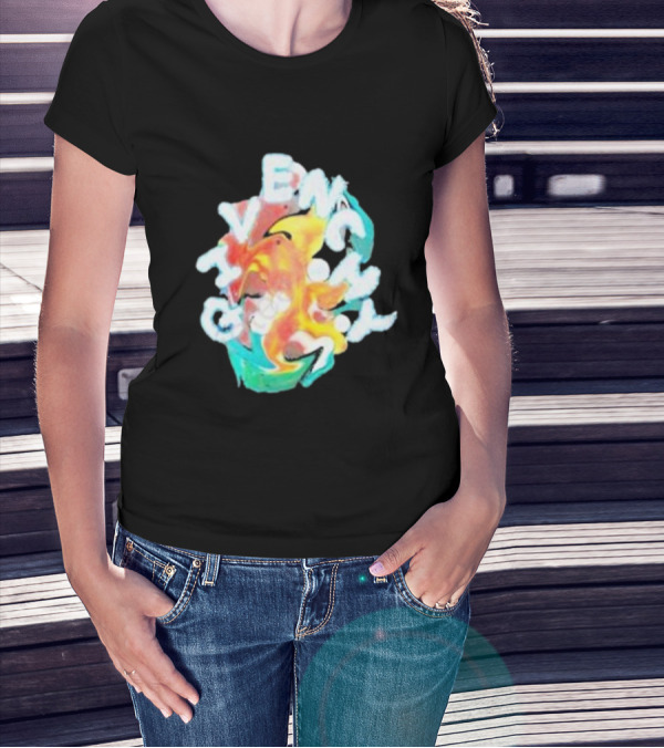 Louis Tomlinson Givenchy Psychedelic Oversized Top Colorful Swirl Text T-Shirt