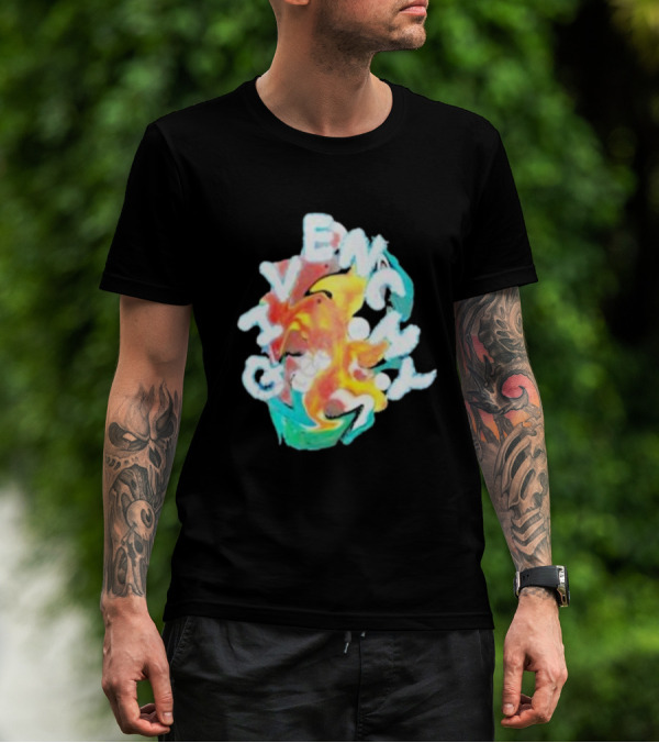 Louis Tomlinson Givenchy Psychedelic Oversized Top Colorful Swirl Text T-Shirt