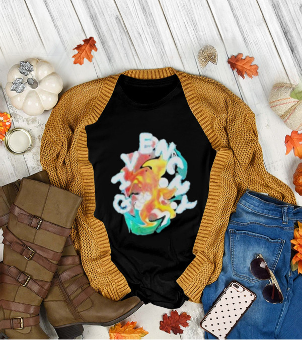 Louis Tomlinson Givenchy Psychedelic Oversized Top Colorful Swirl Text T-Shirt