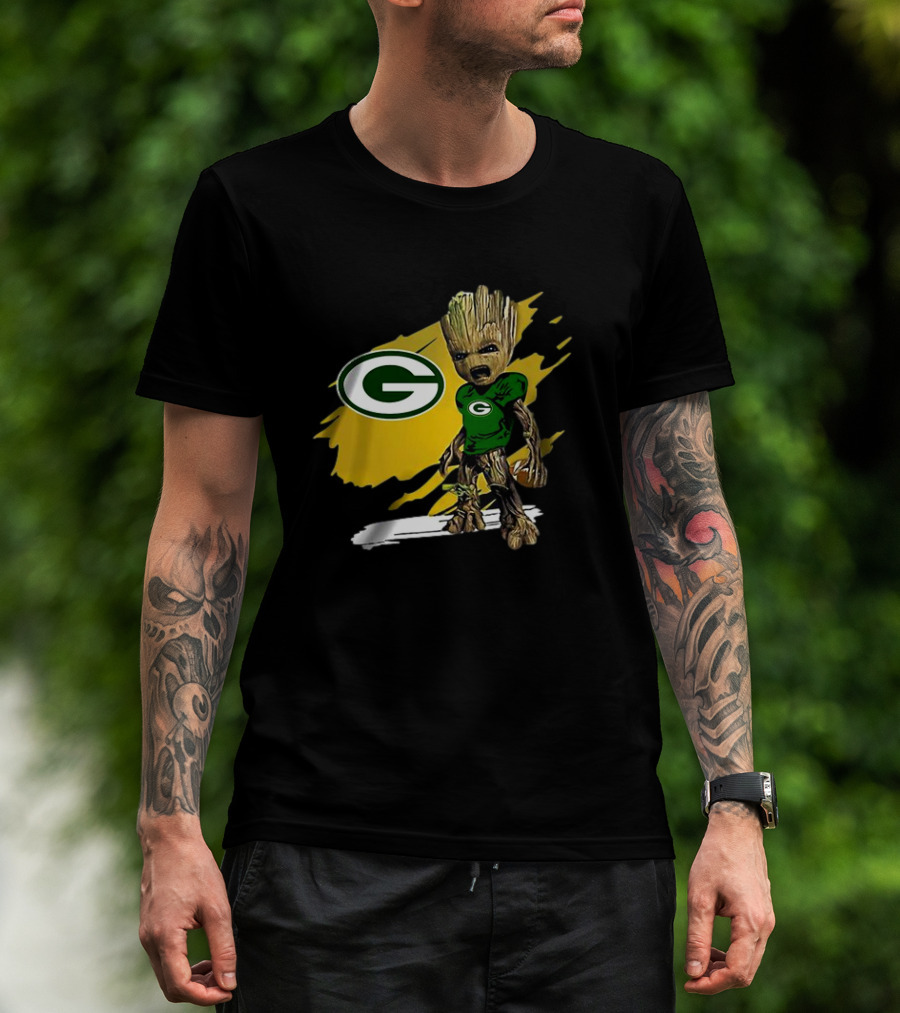 Baby Groot Green Bay Packers Football Fan T-Shirt