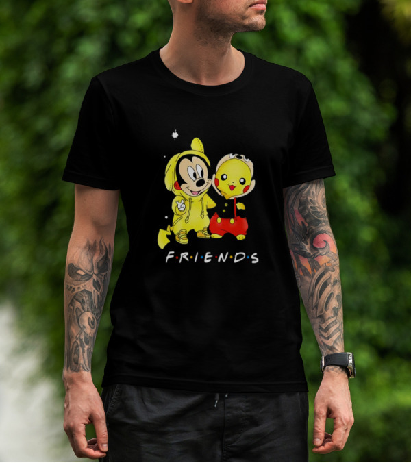 Baby Mickey Mouse And Pikachu Friends Christmas T-Shirt