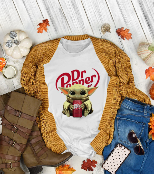 Dr Pepper Baby Yoda Holding Can Retro 1885 T-Shirt