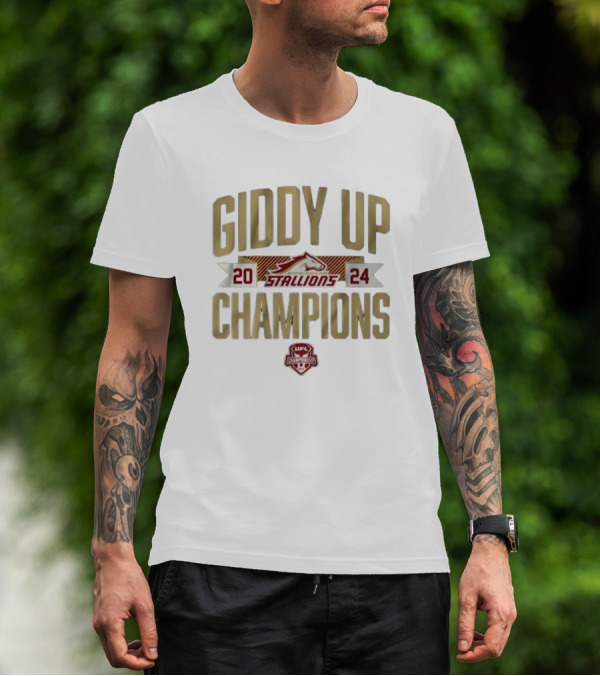 Giddy Up Champions Birmingham Stallions UFL Championship T-Shirt