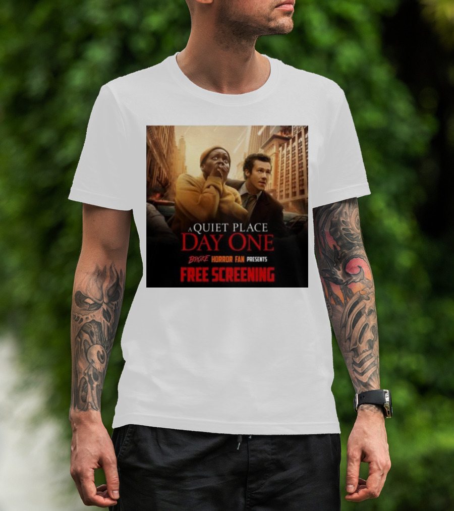 A Quiet Place Day One Broke Horror Fan Presents Free Screening Urban Escape Scene T-Shirt