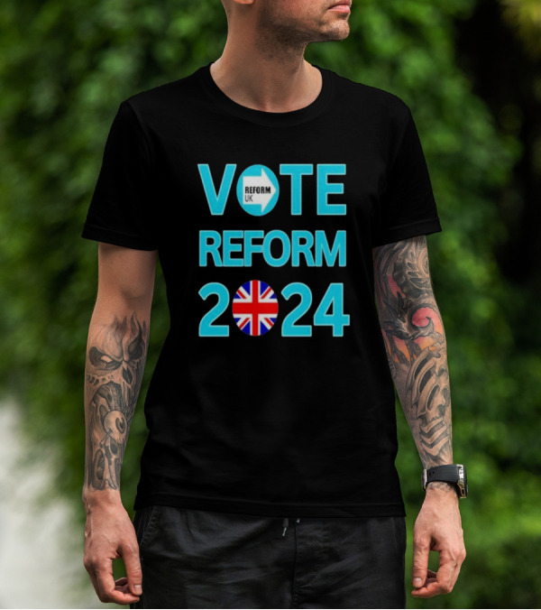 Vote Reform UK 2024 Union Jack Icon Brexit T-Shirt