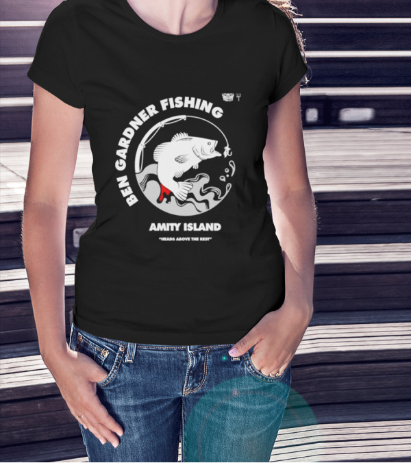 Ben Gardner Fishing Amity Island Heads Above The Rest Iconic Bass Catch T-Shirt
