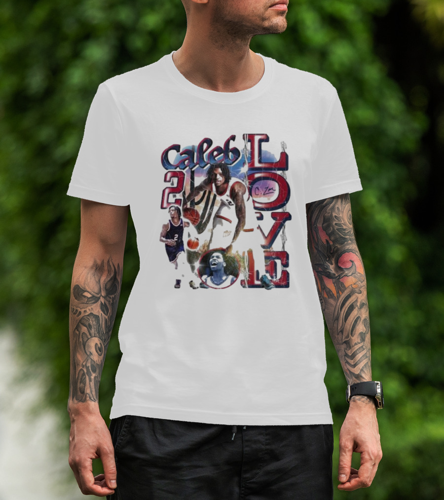 Caleb Love 2 Basketball Signature Jersey Dunk Champion Image T-Shirt