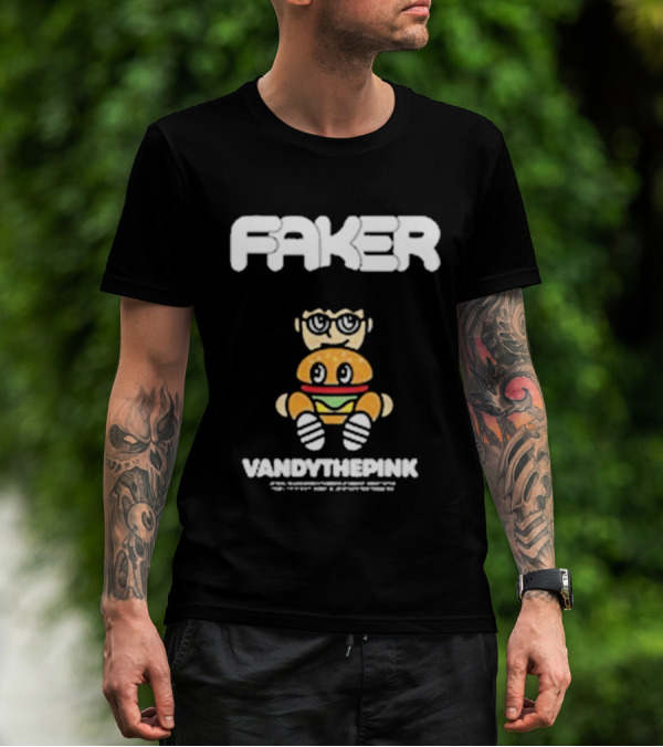 Faker Vandythepink Burger Character With Glasses T-Shirt