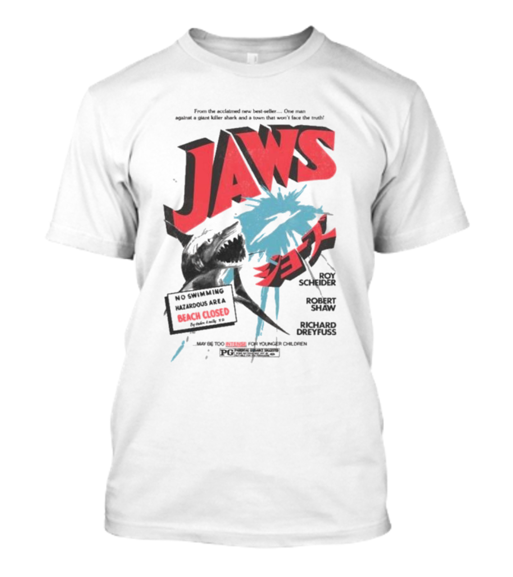 Jaws From The Acclaimed New Best Seller One Man Against A Giant Killer Shark And A Town That Won’t Face The Truth Beach Closed T-Shirt