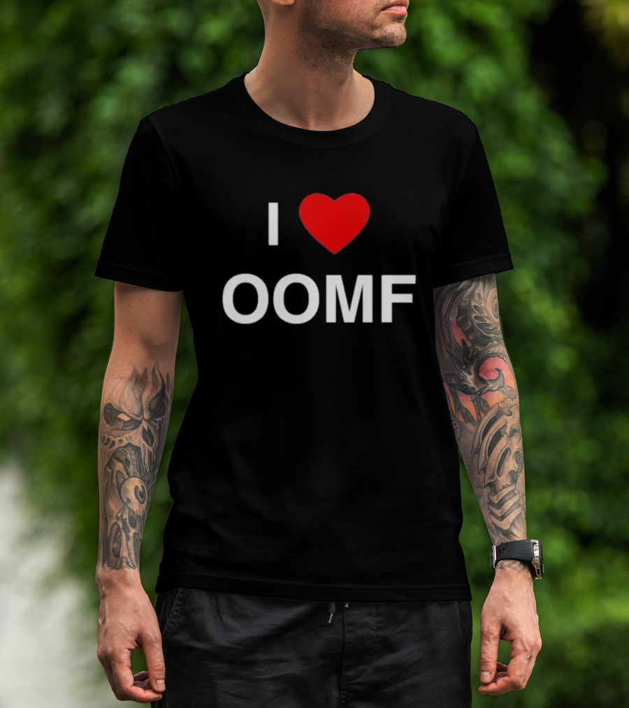 I Heart Oomf Bold Block Letters Red Heart T-Shirt