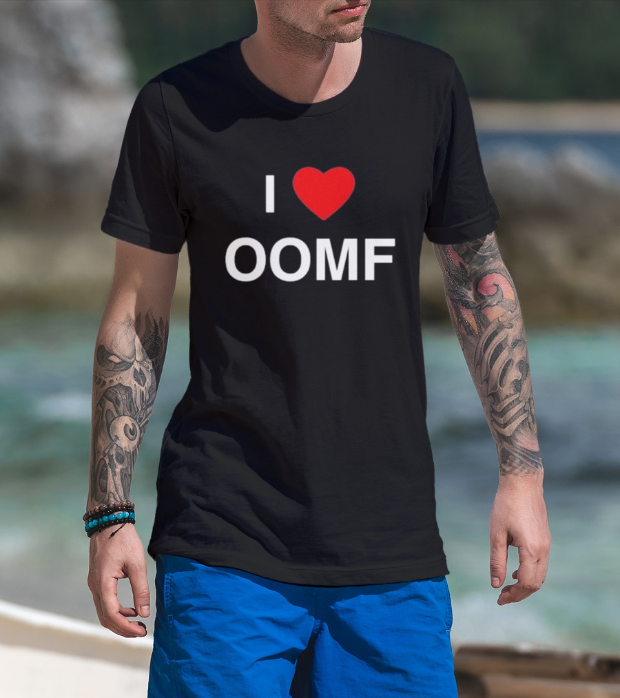 I Heart Oomf Bold Block Letters Red Heart T-Shirt