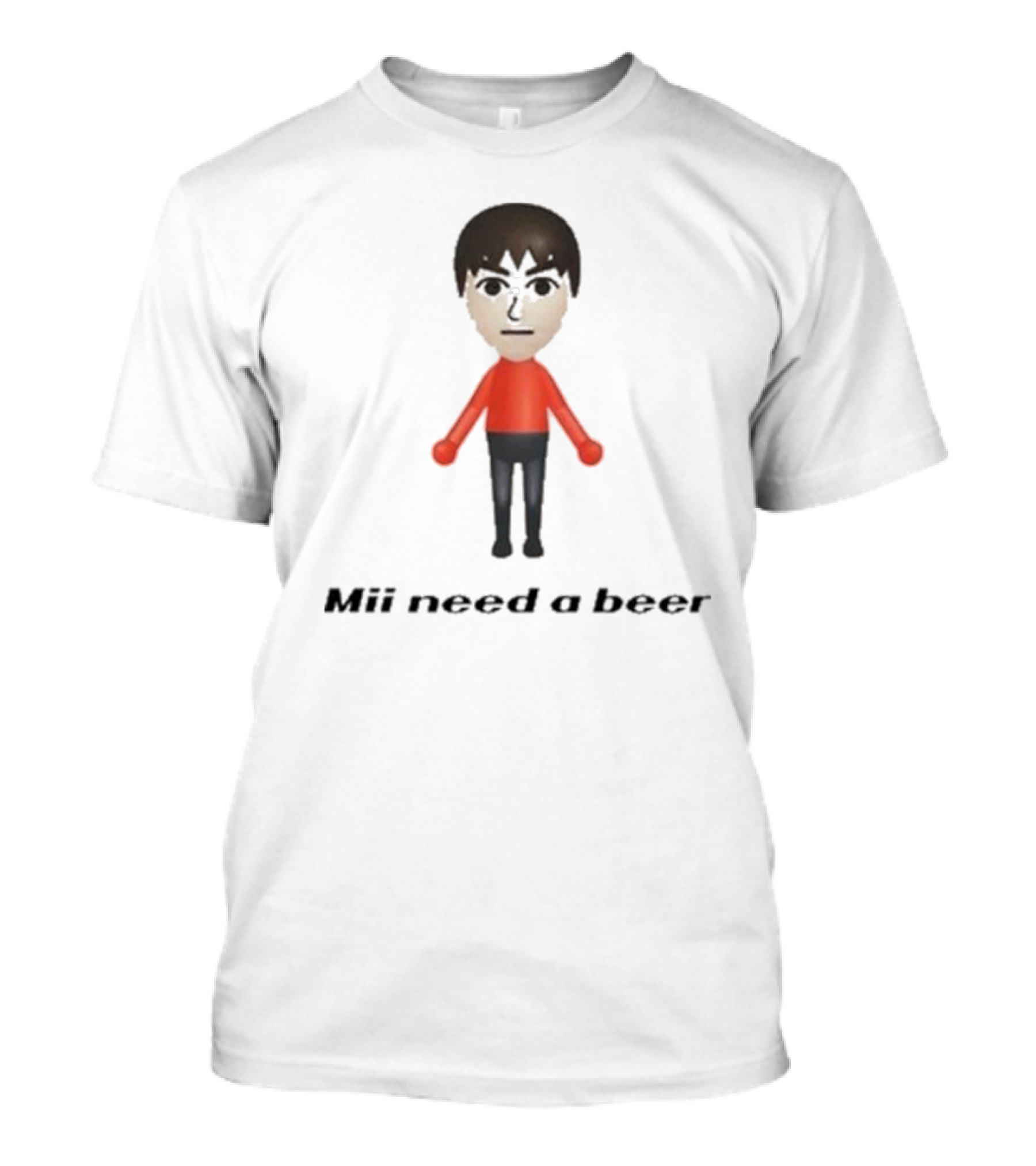 Mii Need A Beer KISS Mii Parody With Red T-Shirt