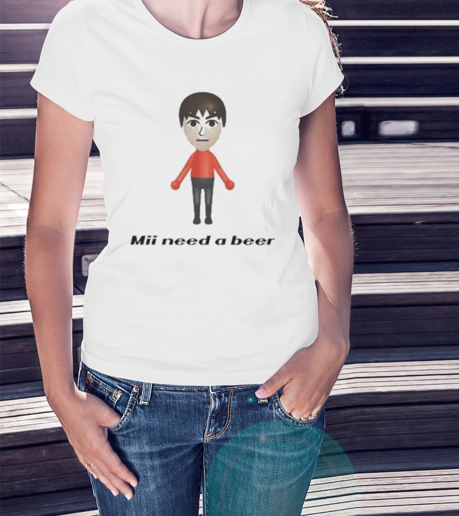 Mii Need A Beer KISS Mii Parody With Red T-Shirt