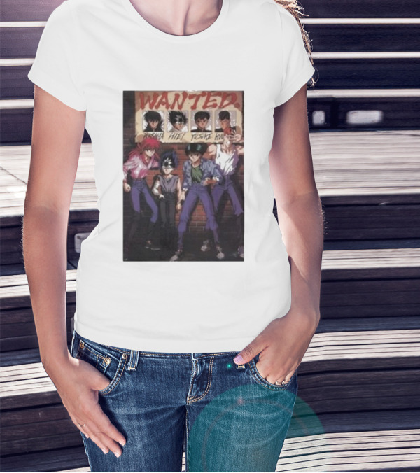 Wanted Poster Kurama Hiei Yusuke Kuwabara Characters T-Shirt
